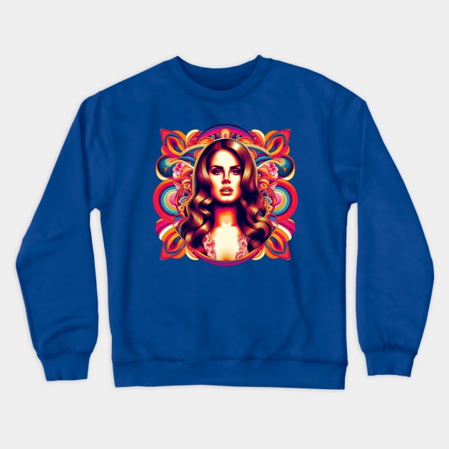 Lana Del Rey - 1960s inspired portrait Crewneck Sweatshirt by Tiger Mountain Design Co.